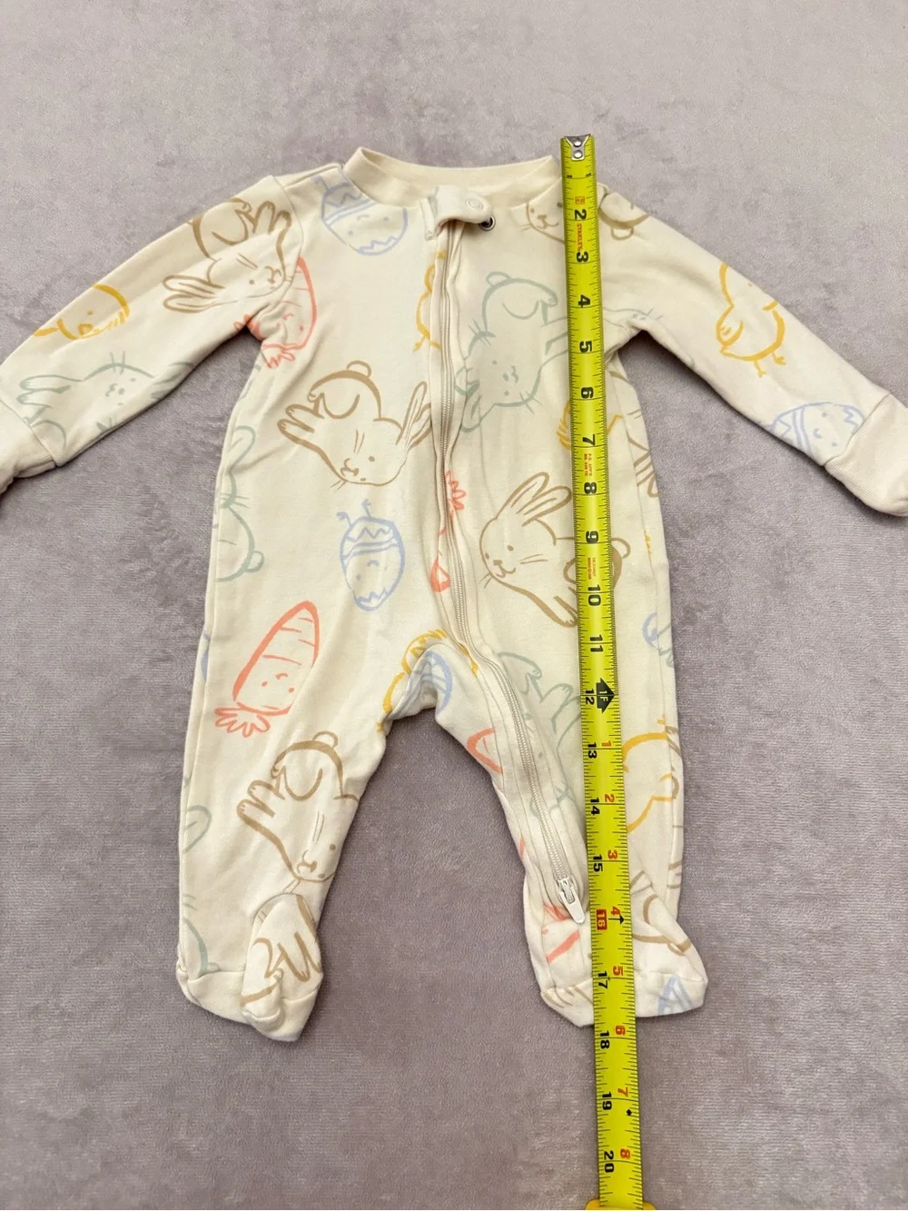 Carter’s Baby Footed Sleeper Pajamas 3 Months Bunny Chick 2-Way Zip Cotton